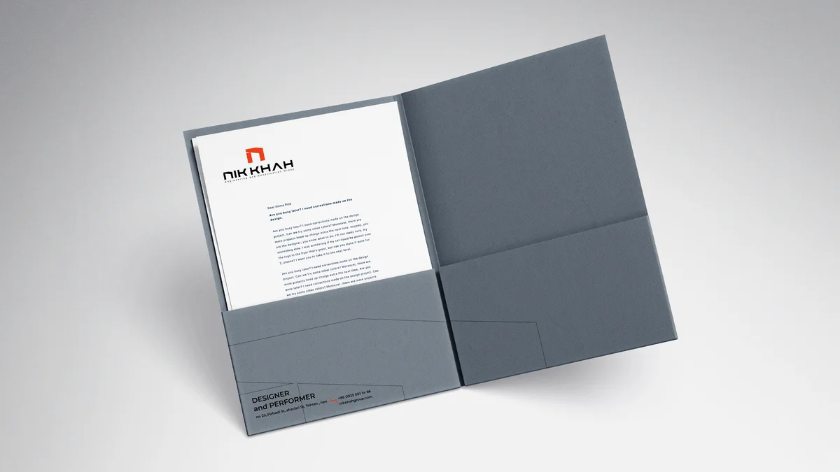 طراحی فولدر اختصاصی با طرح گرافیکی مدرن و چشمگیر