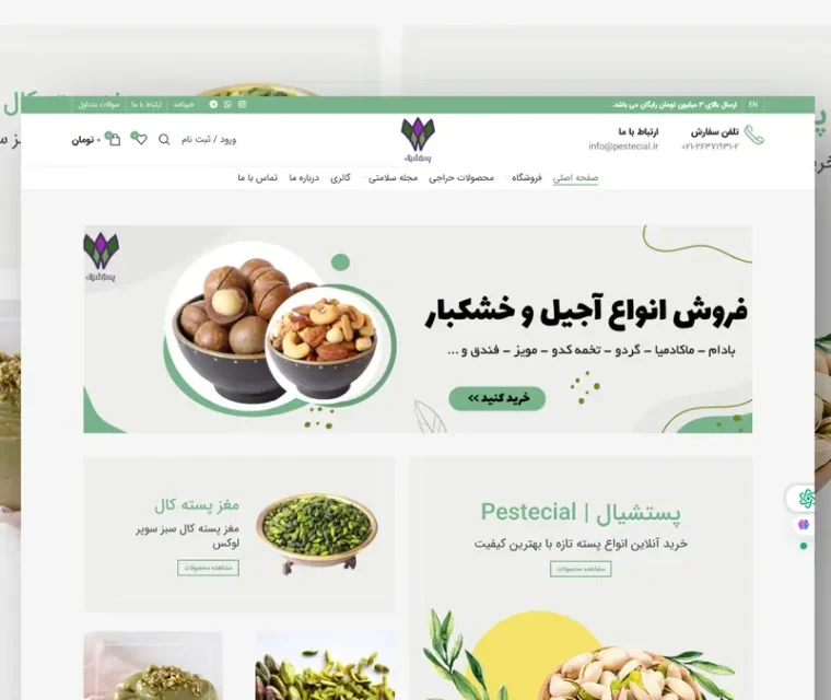 ساخت فروشگاه اینترنتی پسته با سیستم مدیریت محتوای آسان